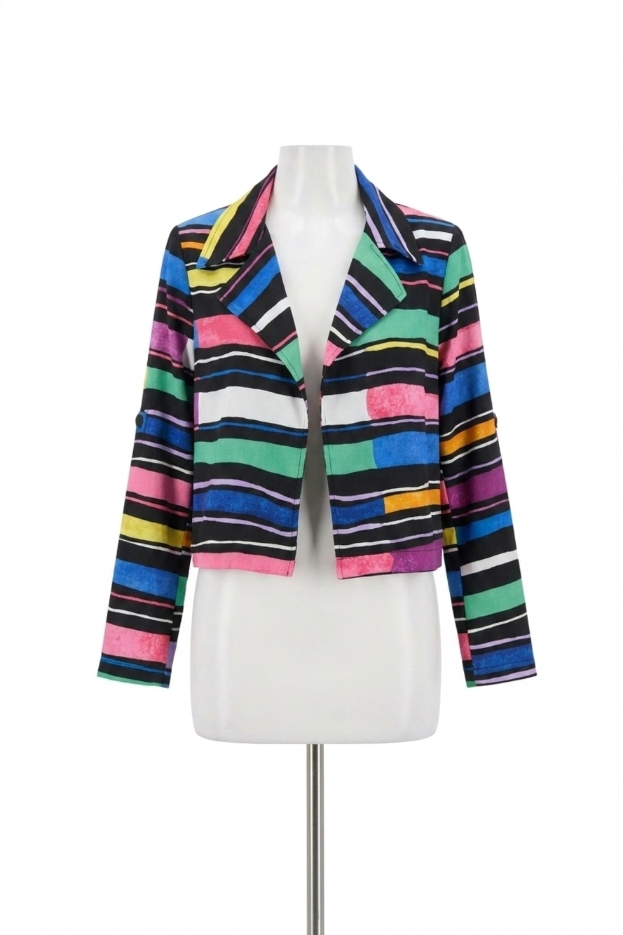 NEW JOSEPH RIBKOFF colorful stripes boxy blazer jacket